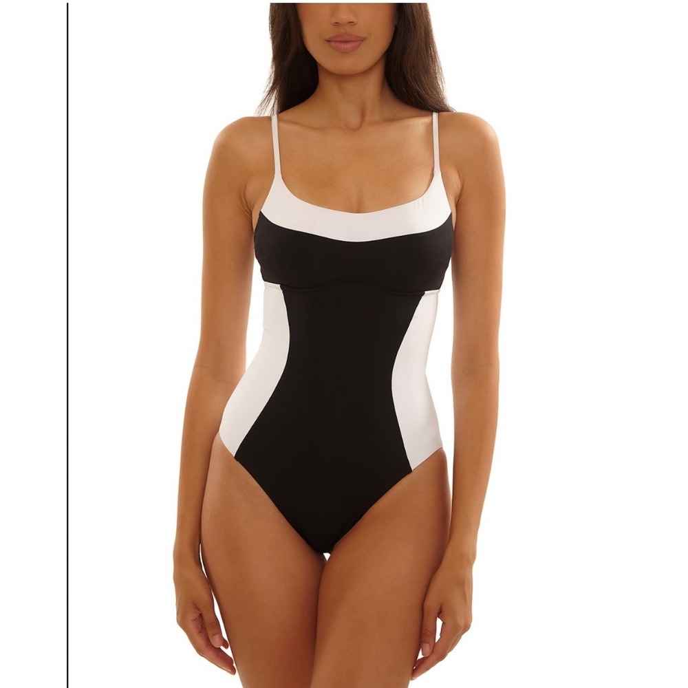 BECCA by Rebecca Virtue Sport Mode Elisabeth Corset One Piece Swimsuit Black M